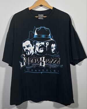 Vintage Joker Brand Los Angeles T Shirt Chicano Lowrider Graphic Black 2XL USA